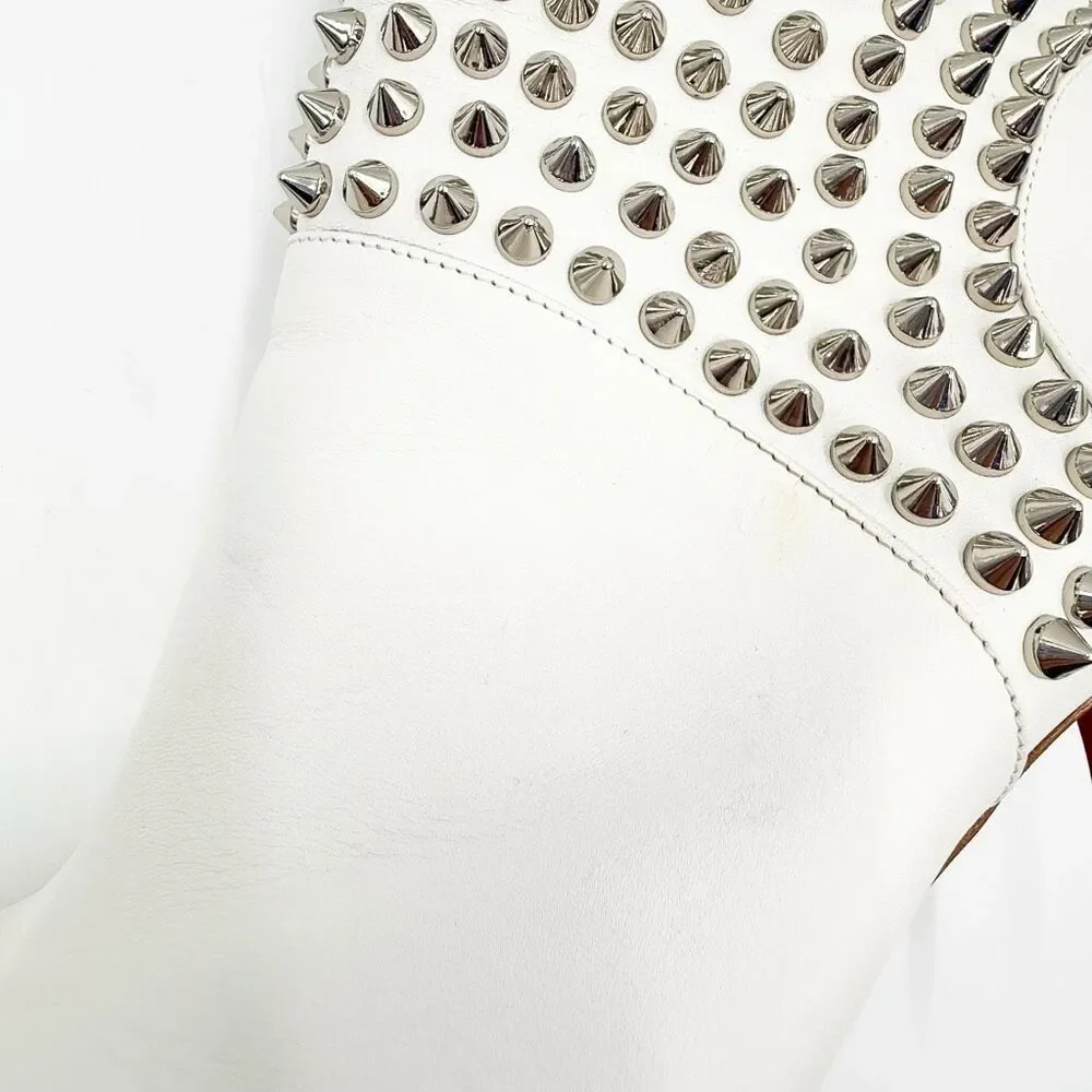 Christian Louboutin Hongroise Spike Studded Leather Ankle Boots EU 38.5 US 8.5